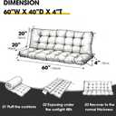 Yddsky Porch Swing Cushions,Waterproof Bench Cushion for Outdoor Furniture,2-3 Seater Replacement Thickened Swing Cushion with Ties,Patio,Outdoor,Backyard and Garden60x40,Dark Green