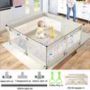 Fodoss Baby Playpen, Upgrade Playpen for Babies and Toddlers, 47x47inch Beige Play Pen for Babies with Hand Pulling Ring, Play Pen Center for Kids,Baby Fence,Kids Playards