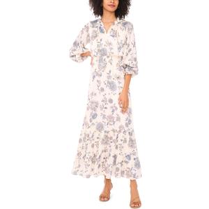 Vince Camuto V-Neck Long Sleeve Maxi (L)