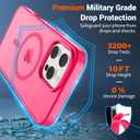 SUPFINE Magnetic for iPhone 16 Pro Max Case (Compatible with MagSafe) (Military Grade Drop Protection) Slim Translucent Matte Shockproof with Anti-Fingerprint Phone Case, Hot Pink