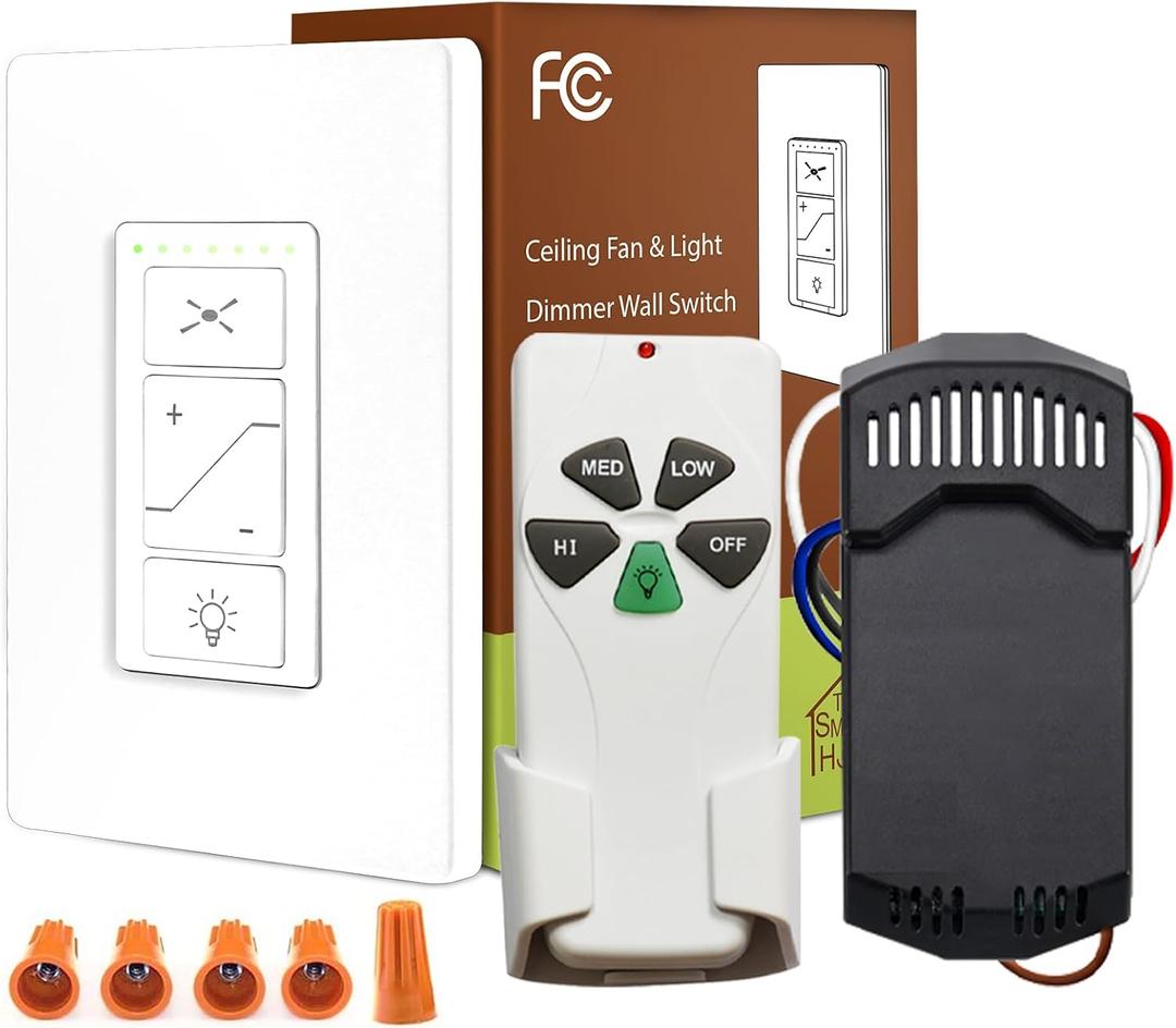 Ceiling Fan Remote Control Kit, Universal Ceiling Fan Remote Control Kit, Fan Remote Control Kit, Ceiling Fan Wall Switch UC9050T UC 9050T, Compatible with Hunter Hampton Bay Harbor Breeze