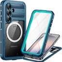 Lanhiem Magnetic for Samsung Galaxy S26+ Plus Case, IP68 Waterproof Dustproof Case, [Compatible with Magsafe] [Built-in Screen Protector] Full Body Heavy Duty Rugged Phone Cover 6.7 inch, Blue