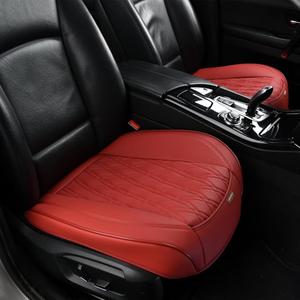 JINNITAIMEI 2 Pack PU Leather Universal Car Seat Cover,  Front Seat Bottom Protector, Luxury Auto Interior Accessories Fit [ SUV Truck ] Black Gray Most Vehicles Automotive Cushion (Red)