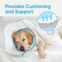 Sponge Dog Cone Collar, Dog Recovery Collar Alternative with Detachable High Clear Shield, Adjustable Soft Neck Cone for Small Medium Large Dogs, Stop Licking After Surgery (Donut Blue,M)