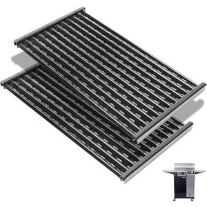 Grill Grates for Charbroil 22652143 Edge Electric Grill Replacement Parts, Stamped Porcelain Steel Cooking Grates Replace for Charbroil Edge Electric Grill Grates, 2 Pack