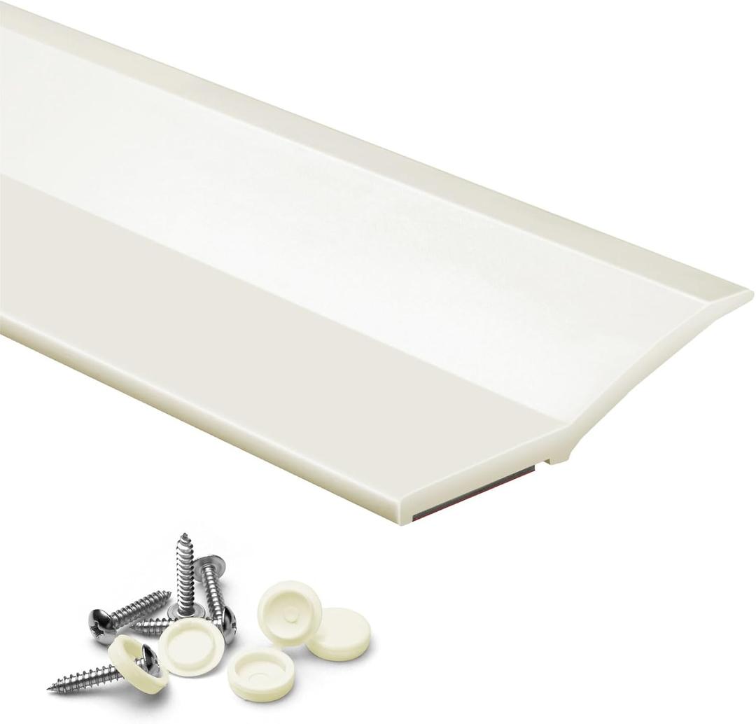 Garage Door Seal Top and Side Seal Strip 34FT Adhesive Backed Rubber Weather Stripping Replacement Weatherproofing Universal Sealing (Beige)
