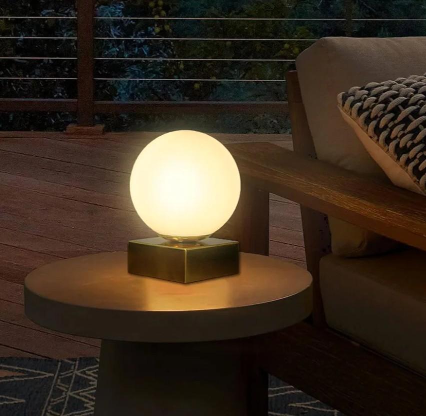 FLORNIA Modern Industrial Table Lamp, Unique Bedside Nightstand Desk Lamp with Glass Shade and Marble Base for Bedroom, Living Room, Office Study, Decoration (Include Bulb G45) white