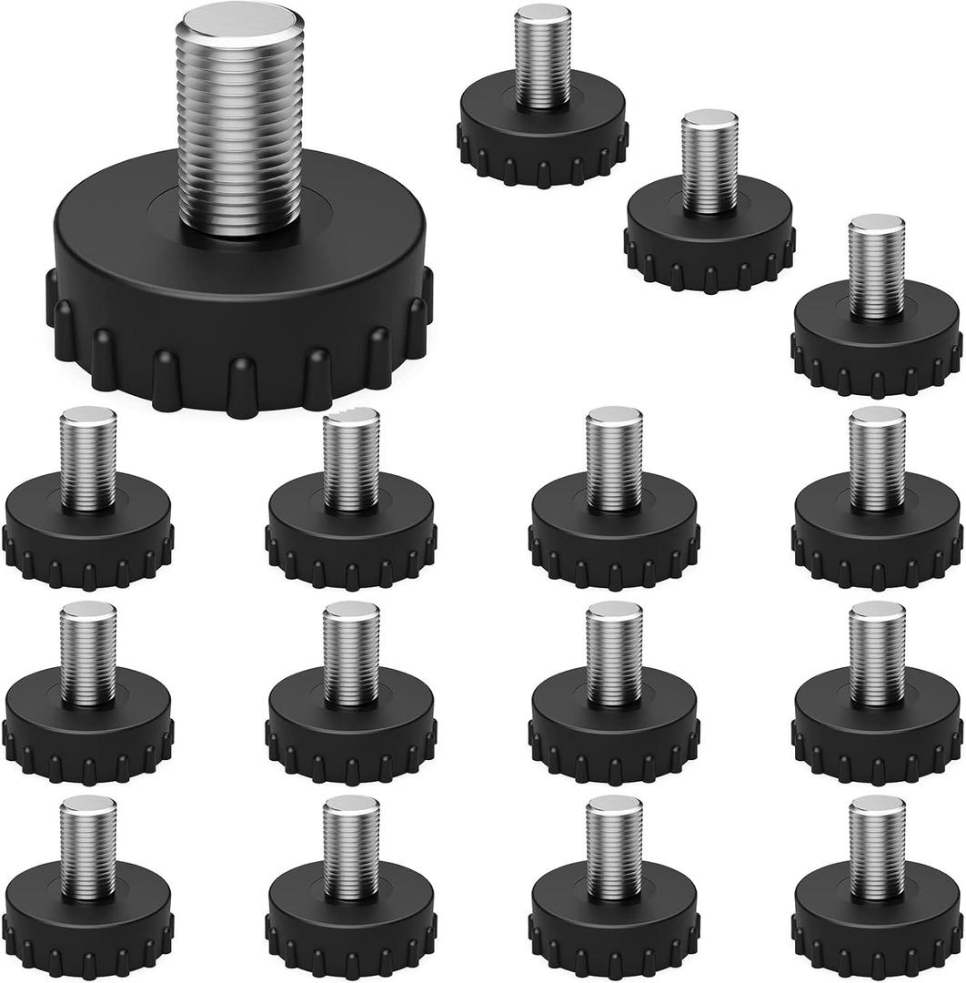 [16 Pack] 5/16-18 Stainless Steel Furniture Leveling Feet Adjustable Screw-in Threaded Glides Furniture Levelers Only Suitable for Furniture Feet with 5/16" Screw Hole