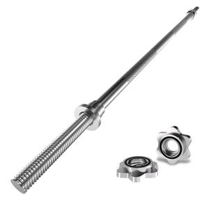 VivaZen 47 inch Olympic Barbell Bar - 1 inch Standard Weight Lifting Bar for Home Gym Strength Training - 480 LB Capacity for Bench Press, Squat, Deadlift, Hip Thrust, Lunge - Includes 2 Locknuts