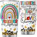 Teachers Teaching Teach, Tumbler 20 Oz With Lid And Straw, Teacher Gifts, Appreciation Gift Tumblers Coffee Cups Pack For Steel Women Music Stainless