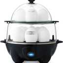 DASH Deluxe Rapid Egg Cooker for Hard Boiled, Poached, Scrambled Eggs, Omelets, Steamed Vegetables, Dumplings & More, 12 capacity, with Auto Shut Off Feature - Black