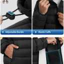 3 x ASPO Men's Packable Puffer Jackets Winter Lightweight Detachable Hood Water-Resistant Down Coats Warm Insulated Hiking Travel (Large, Black)