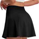 kDLOODA Skorts for Woman, Tennis Skirt with Pockets Shorts Golf Skort High Waisted Athletic Skirts Workout Pickleball, M, Black