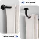 Black Curtain Rods for Windows: 1 Inch Diameter Heavy Duty Adjustable Curtain Rod 48" to 84"（4-7ft), Blackout Wrap Around Room Darkening Drapery Rod for Indoor and Outdoor Black