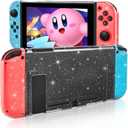 DLseego Dockable Crystal Case for Nintendo Switch, Glitter Bling Cover with Shock-Absorption and Anti-Scratch Design Protective Case - Crystal Glitter