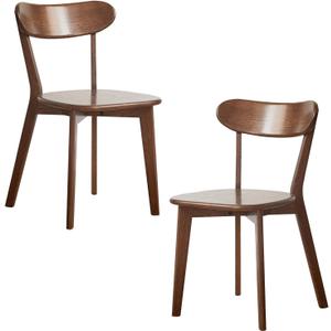 Walnut Dining Chairs Set of 2, Solid Oak Wood
Mid Century Modern, Armless & Curved Back. Heavy Duty 400 LBS, Easy Assembly. for Kitchen, Dining Room & Breakfast Nook