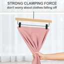 TOPIA HANGER Pants Hangers 20 Pack, Wooden Clothes Hangers with Black Clips and Rotatable Hook, Durable Natural Rubber Wood Hangers for Skirts, Pants, Jeans, Shorts - CTS05N