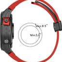 26mm 22mm 20mm QuickFit Watch Band Compatible with Garmin Fenix 8 7 6 5 3 hr 6s 5s 6x 5x Forerunner 935 945 965 Magnetic Silicone Watch Band for Garmin Instinct Approach MARQ Descent Quatix Epix Pro (Red)