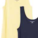 Amazon Essentials Womens Slim-Fit Tank Top (XX-Large, Navy/Yellow)