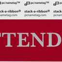 pc/nametag 3.5 Inch Attendee Badge Ribbons with Adhesive, 100 Pack Individual Titles Stick On Nametags 4 Inches or Smaller for Conferences, Trade Shows, Meetings