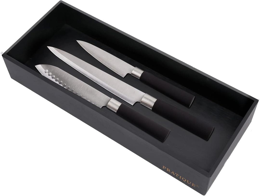 Bamboo Drawer Organizer - Kitchen Utensil Organizer Silverware Tray Cutlery HolderOffice Desk Supplies and Accessories,15 * 5.9 * 2.6,Black