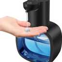 Automatic Liquid Soap Dispenser with 500ml /17oz Capacity, Touchless Soap Dispenser with 4 Level Adjustable, Rechargeable, Wall-Mounted, Waterproof for Kitchen, Bathroom, Hotel, Restaurant (Black)