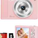 Digital Camera 56MP, FHD 1080P Point & Shoot Camera with 32GB SD Card, 2 Batteries, and Lanyard, Ideal for Kids & Teens, Suitable Gift for Girls