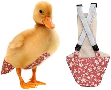 Duck Diapers for Pet Ducks and Ducklings - Disposable Lining add-on, Reusable, Adjustable, Size That FITS, XS Small by Uni Infinity (Pink Floral, Duck Small)