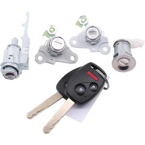 MOTOKU Ignition Switch Cylinder Door Lock Cylinder Kit w/Remote Key Shell for Honda Fit 2004-2011