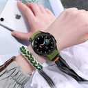 Soft Cloth Loop Wide Bands Compatible with Samsung Galaxy Watch 3 45mm Band/Galaxy Watch 46mm/Gear S3 Frontier, 22mm Sport Smart Watch Bands Adjustable Quick Release Straps for Women Men. (Green)