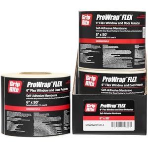 Grip-Rite GRWRWDT6FLX, Flex Window & Door Wrap, 6" x 50', 1 Count, Flexible and Easy to Apply