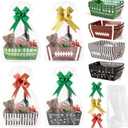 OSNIE 24 Sets Football Baskets for Gifts Empty with Cellophane Basket Bags and Ribbons Bows, Cardboard Basket Tray for Football Season Birthday Packaging, Empty Gift Box Kits to Fill for Party Favors, 19.6*27.5 inches/ 50*70 cm