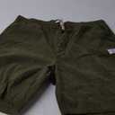 PLEPAN Mens Corduroy Shorts Casual Elastic Waist Drawstring Summer Beach Short (3X-Large, Army Green)