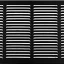 HVAC Premium 30'' x 10'' [Duct Opening] Flat Stamped Steel Return Air Grille - Sidewall and Ceiling - HVAC Vent Duct Cover - Black [Outer Dimensions: 31.75''w X 11.75''h]