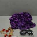 6Pcs Halloween Purple Cloak Cosplay Set For Women Hooded Cape Anime Cos Adjustable Red Gem Waist Gloves Eye Mask, Size 130