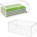 Premium 5mm Acrylic Mahjong Storage Box for American Tiles 1.2"0.9"0.5", Clear Mahjong Organizer Case with Lid, 9"5"3", No Assembly Needed, Multi-Purpose Display & Storage Box