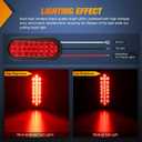 Nilight 6Inch Oval Trailer Tail Light 3PCS Red 24LED Stop Brake Turn Marker Lights w/Flush Mount Grommets Plugs IP67 Waterproof for 12V Truck ATV UTV Bus RV Camper
