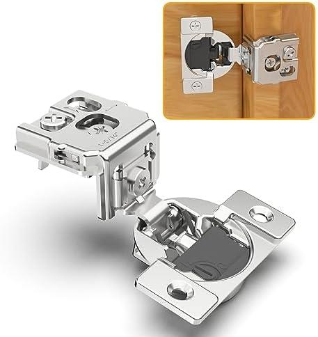 Chibery 50 Pack 1-5/16" Overlay 4D Soft Close Concealed Hinges for Face Frame Door, Adjustable Closing Speed, Smooth Slow Self Close Hinges, Satin Nickel, 105° Open Angle Stainless Steel Cabinet Hinge