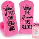 2 x Breezy Valley Wine Socks for Women - Novelty Gift for Mom, Grandma, Female Friends - Valentines, Retirement, Birthday (Pink)