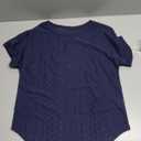 ATHMILE Summer Womens Tunic Tops Short Sleeve Dressy Blouses Loose Fit Tunic with Curved Hem Crewneck Beach Vacation Clothes Navy Blue small