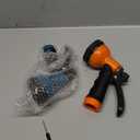 Garden Hose Nozzle Sprayer: 2 Pack 10 Watering Patterns Spray Nozzles Heavy Duty Hose Head Hose Attachment (Blue, Orange)