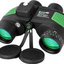 ESSLNB 7X50 Marine Binoculars - IPX7 Waterproof with Illuminated Rangefinder, Compass, BAK4 Prism, FMC, Floating for Navigation, Hunting - Includes Bag and Strap
