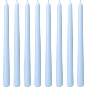 8 Pack 10 Inch Baby-Blue Smooth Taper Candle Set, 7/8 Inch Unscented Driples Candlesticks for Home Decoration, 6-7 Hours Burn