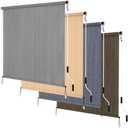KELIXU Patio Shades Roll Up Outdoor Blind, 8' W x 8' H Cordless Sun Shade Privacy Screen with 90% UV Protection Exterior Roller Shade Cloth for Porch Pergola Backyard Windows Balcony, Gray