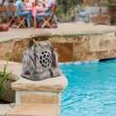 Alpine Corporation 11" Tall Waterproof Bluetooth Solar-Powered Wireless Rock Speaker with 50 Foot Range High-Fidelity Sound, and Portable Audio System, Gray