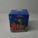 OurWarm 10 FT Christmas Inflatable Outdoor Decorations, Sitting Elf Holding Bear Christmas Blow Up Yard Decorations with Built-in LED Lights for Holiday Party Lawn Garden Roof Outdoor Xmas Decorations