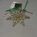 YEAHOME Christmas Tree Topper, Gold Glittered Hollow 7-Point Star Tree Topper, Lighted Wire Star with 20 LED Lights for Christmas Treetop, Xmas Tree Topper with Timer, Christmas Tree Decorations