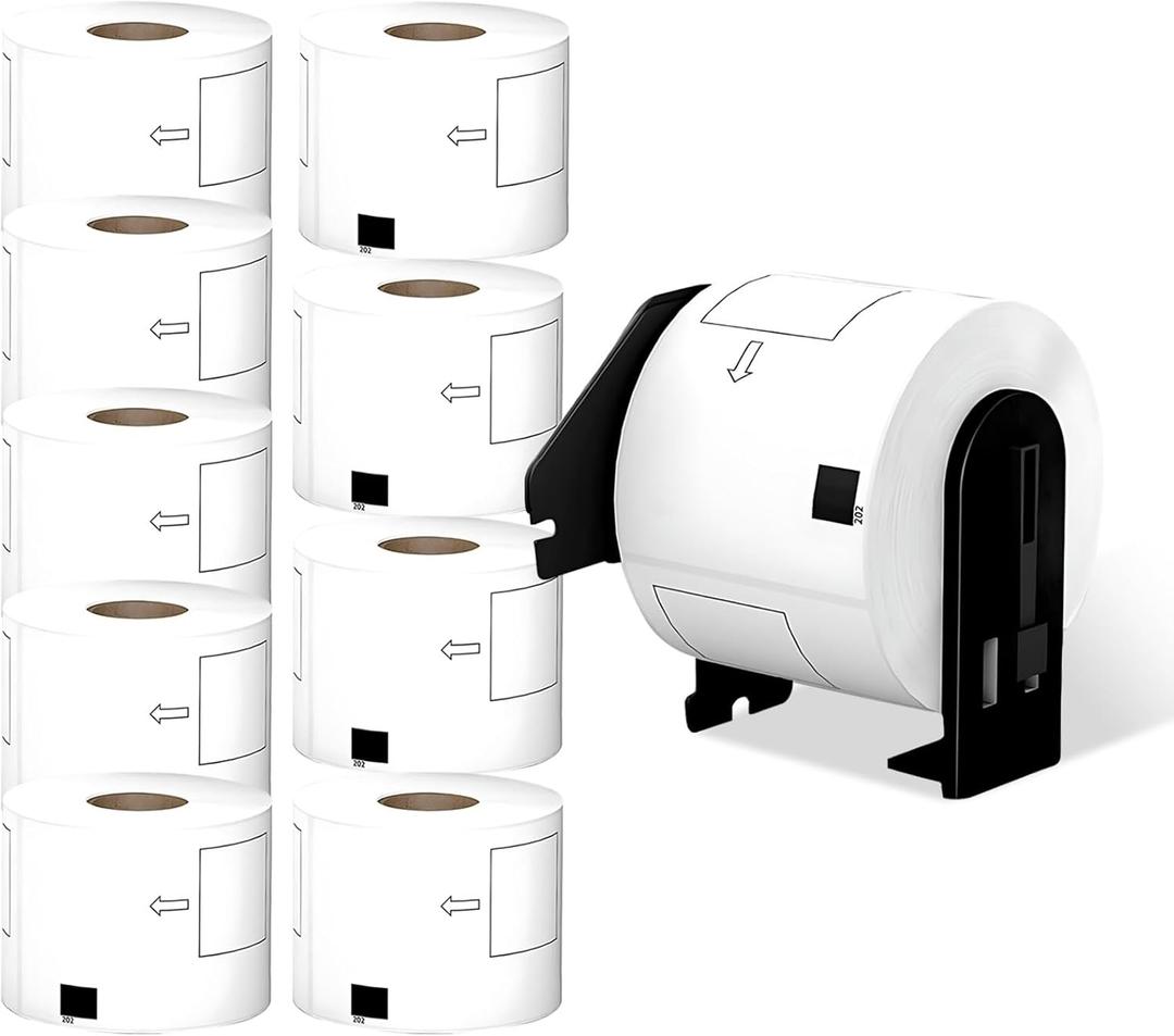 2.4x3.9 Shipping Labels Compatible with Brother DK-1202 (10 Rolls | 3000 Labels), HUOJI Thermal Labels Replacement for Brother QL-800 QL-820NWB QL-1110NWB