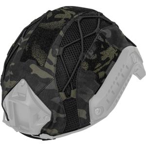 Tactical Helmet camo Cover for Fast Helmet in Size M/L, Paintball Shooting Gear - 500D Nylon -Without Helmet (camo black)