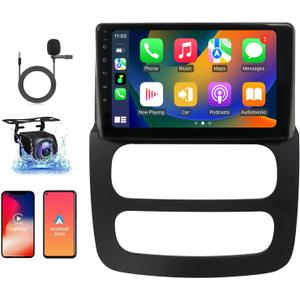 Car Radio for Dodge RAM 1500 2500 3500 2002 2003 2004 2005 Apple Carplay Android Auto 9'' IPS Touch Screen Car Stereo with Bluetooth WiFi DSP GPS Navigation Backup Camera FM/RDS